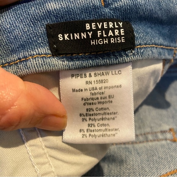 VERONICA BEARD Blue Beverly Skinny Flare High Rise Jeans Size 26 - Picture 8 of 9